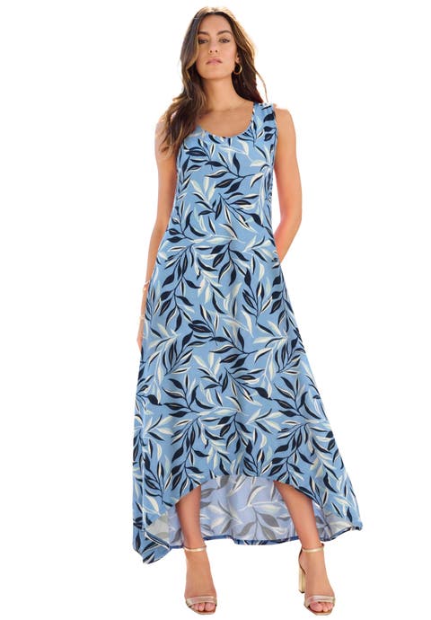 Plus Size Stretch Knit Sleeveless A Line Maxi Dress