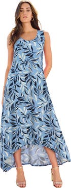 Roaman's Plus Size Stretch Knit Sleeveless A Line Maxi Dress