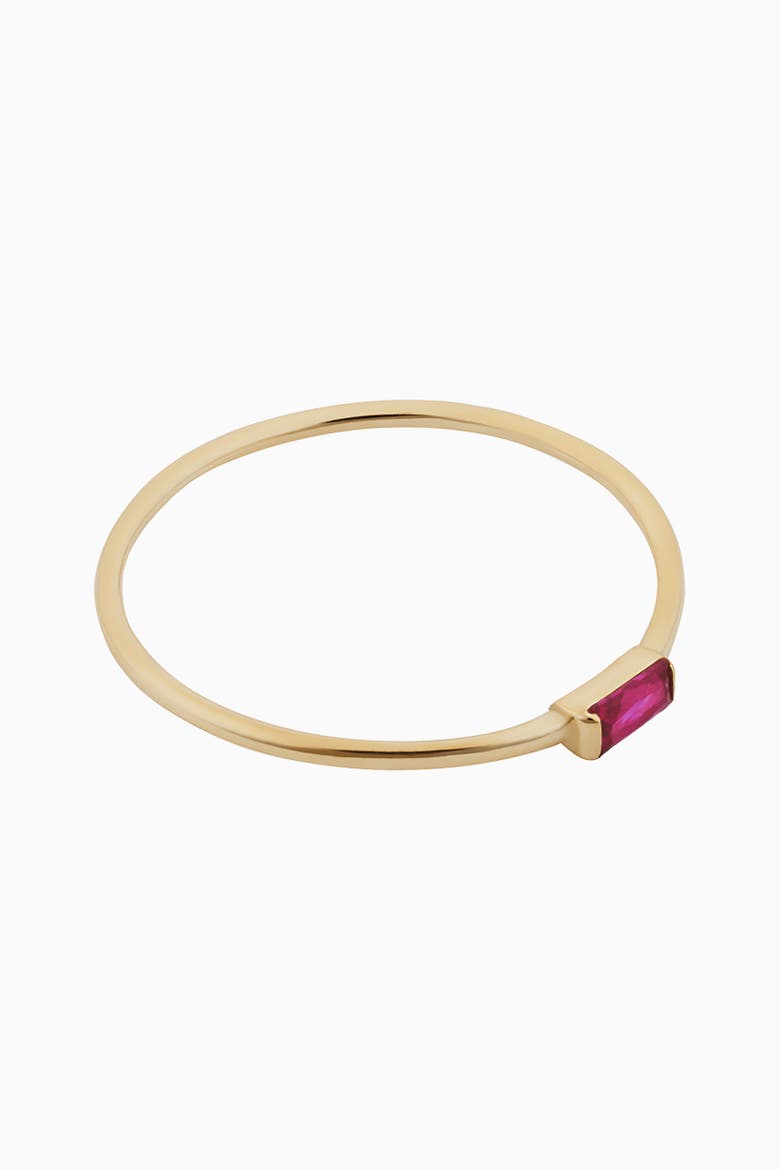 14K Gold Fresco Baguette Ring, Alternate, color, Red Cubic Zirconia