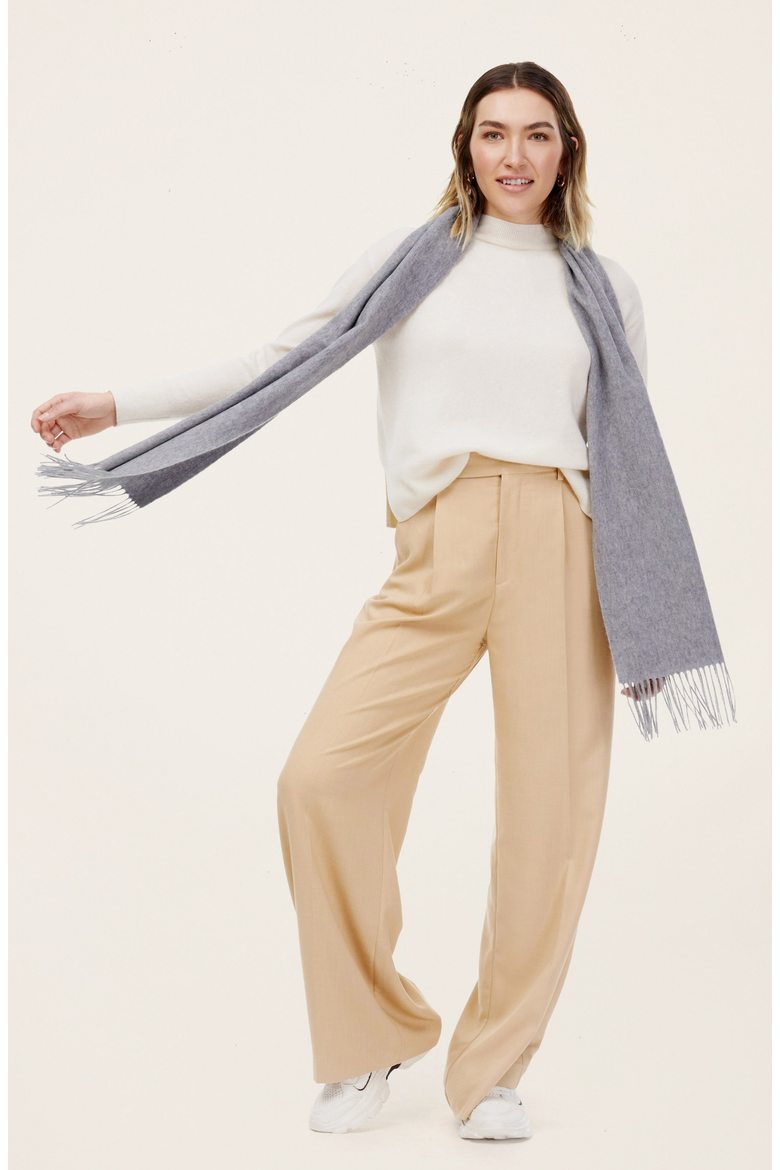 Cleo Cashmere Scarf, Alternate, color, Heather Grey