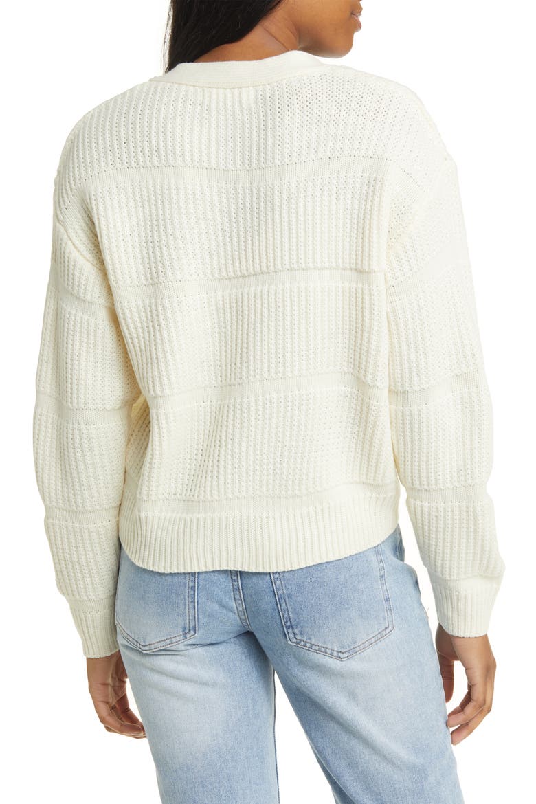 Mixed Stitch Cardigan, Alternate, color, CREAM