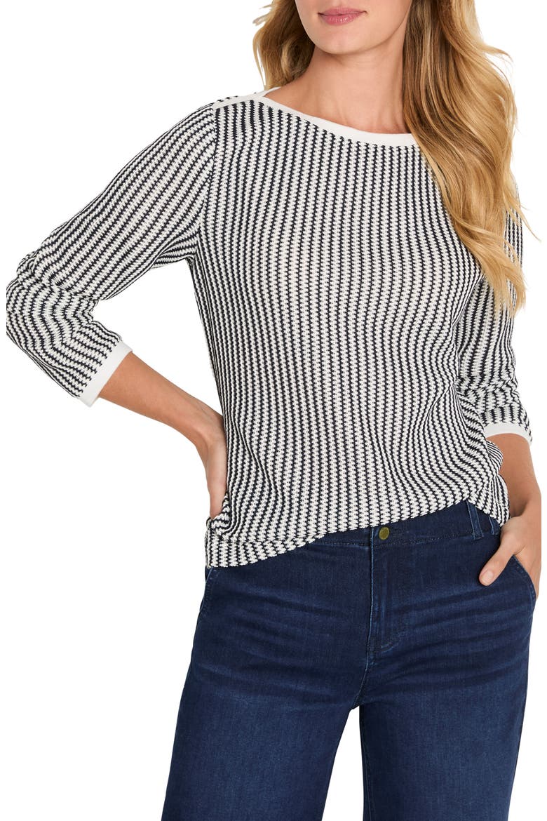Zigag Knit Top, Main, color, INDIGO MULTI
