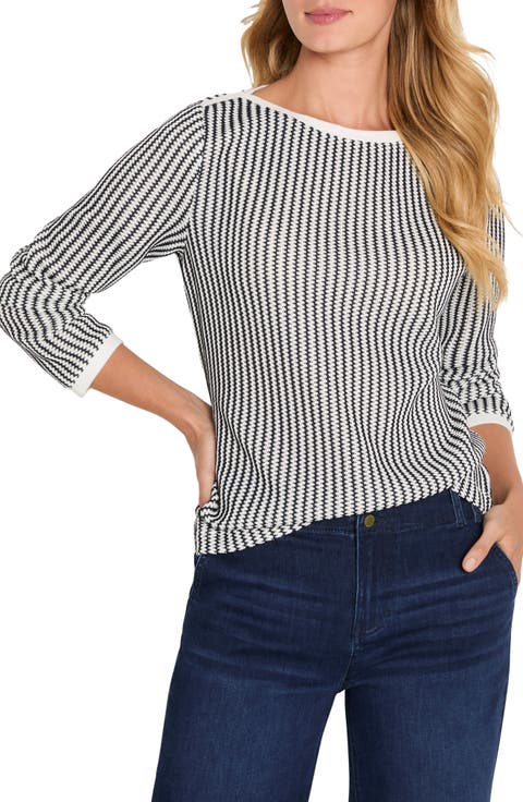 NIC+ZOE Zigag Knit Top (Regular & Petite)