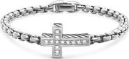 David Yurman Cross Station Bracelet in Sterling Silver with Diamonds
