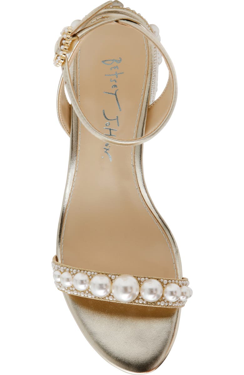 Betsey Johnson Tina Ankle Strap Sandal, Alternate, color, Gold