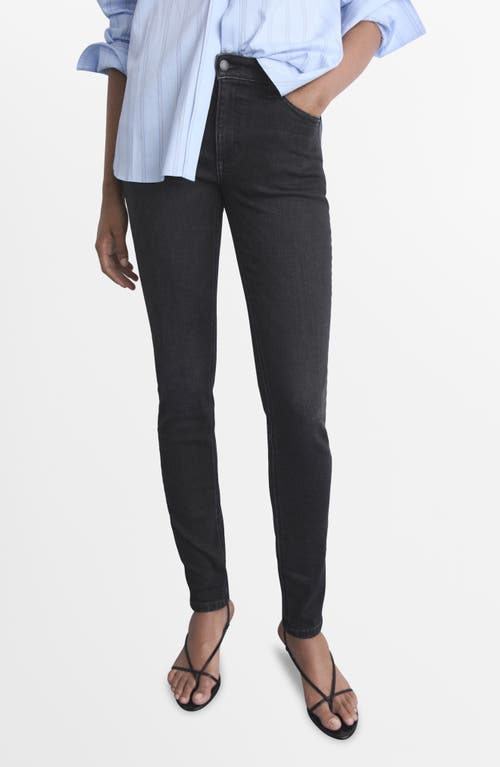 Mango Mid Rise Skinny Jeans In Black