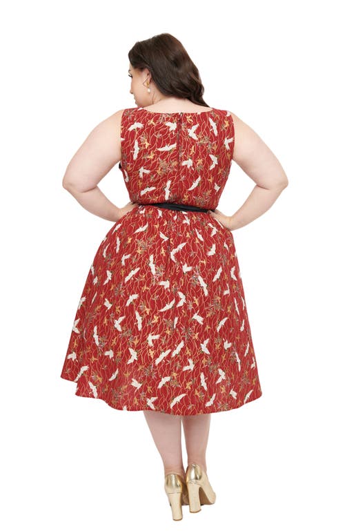 UNIQUE VINTAGE UNIQUE VINTAGE PLUS SIZE SLEEVELESS BELTED SWING DRESS