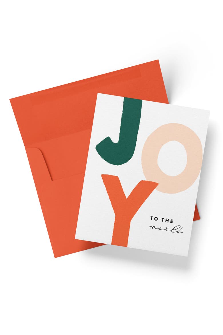 JOY to the World Boxed Set of 8 Cards, Alternate, color, Red Envelope