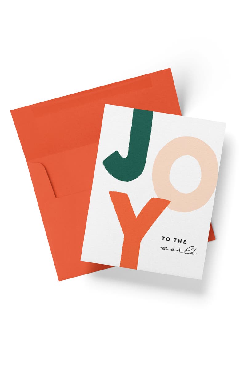 Joy Paper Co. JOY to the World Boxed Set of 8 Cards, Alternate, color, Red Envelope
