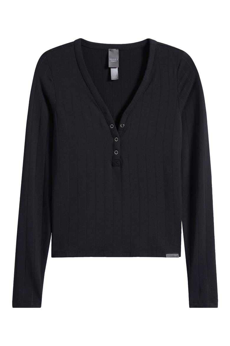 Sleek Stitch Sleep Henley, Alternate, color, OXFORD