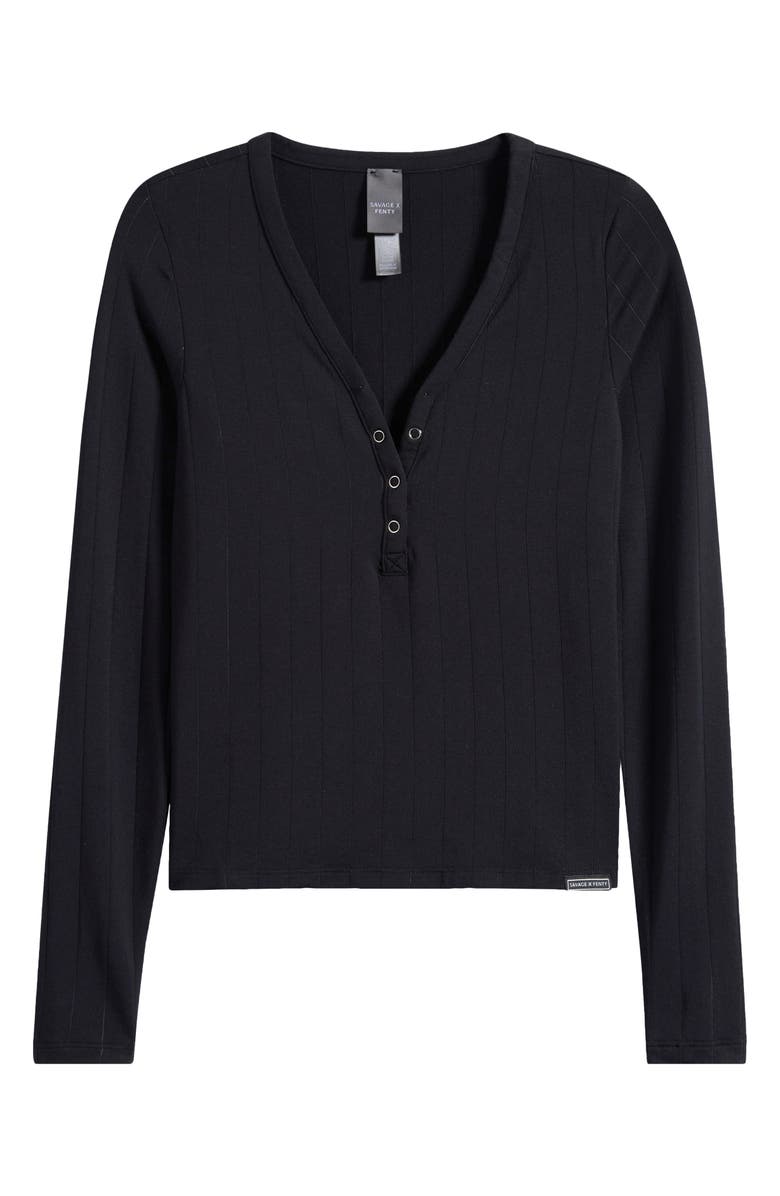 SAVAGE X FENTY Sleek Stitch Sleep Henley, Alternate, color, Oxford