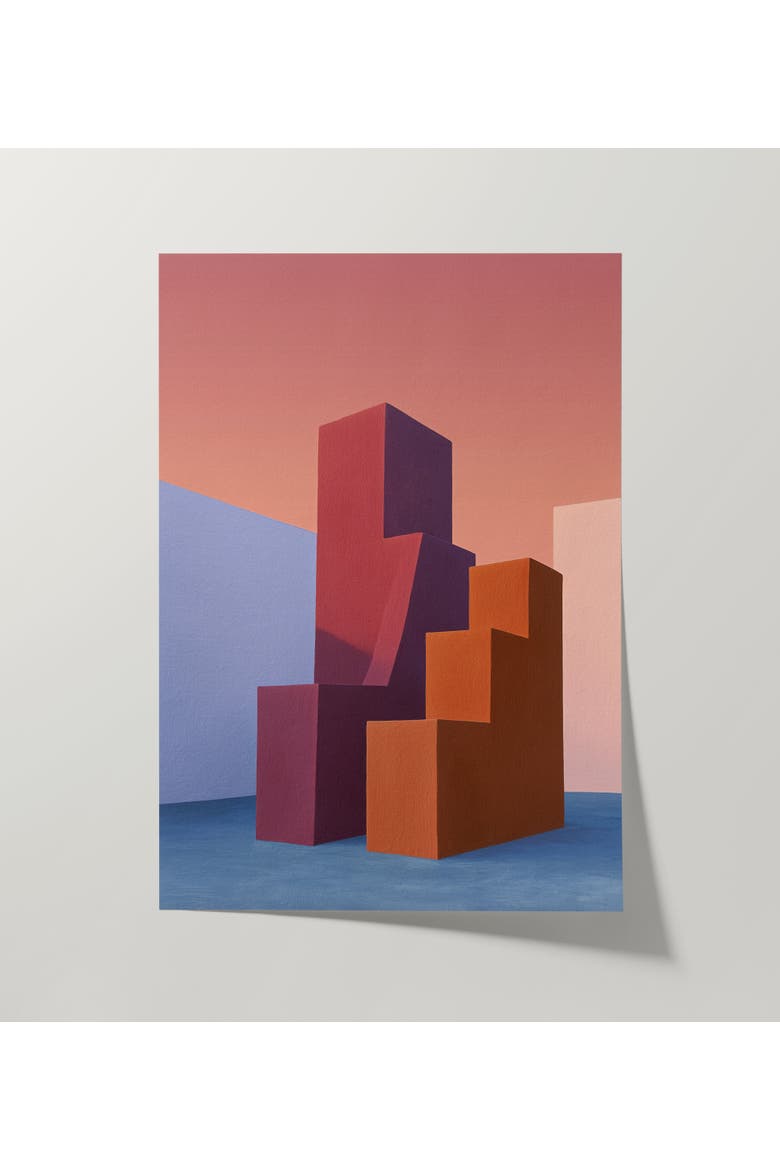 Form and Structure No. 02 Geometric Abstract Art Print, Alternate, color, Black Frame - 12x16