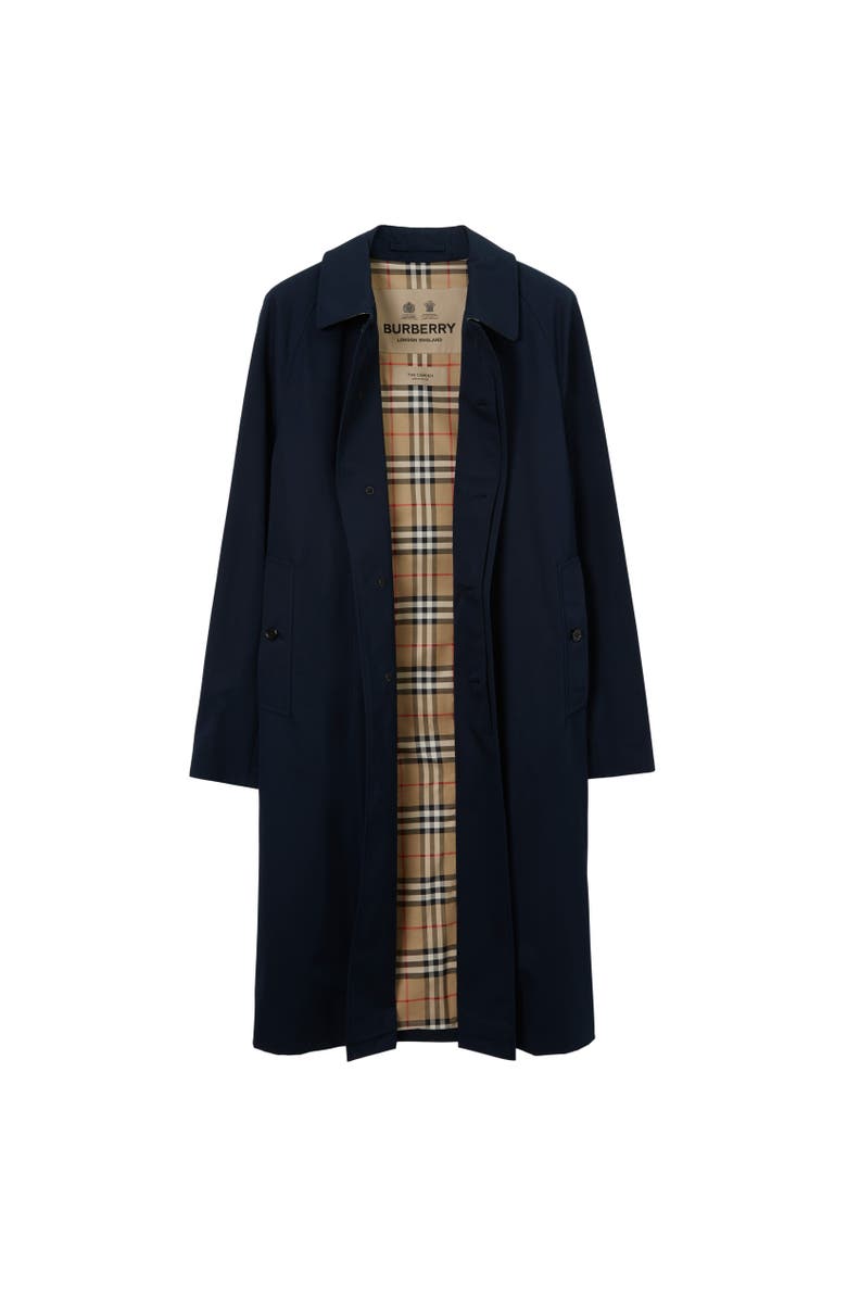 Burberry Long Camden Heritage Car Coat, Alternate, color, Coal Blue