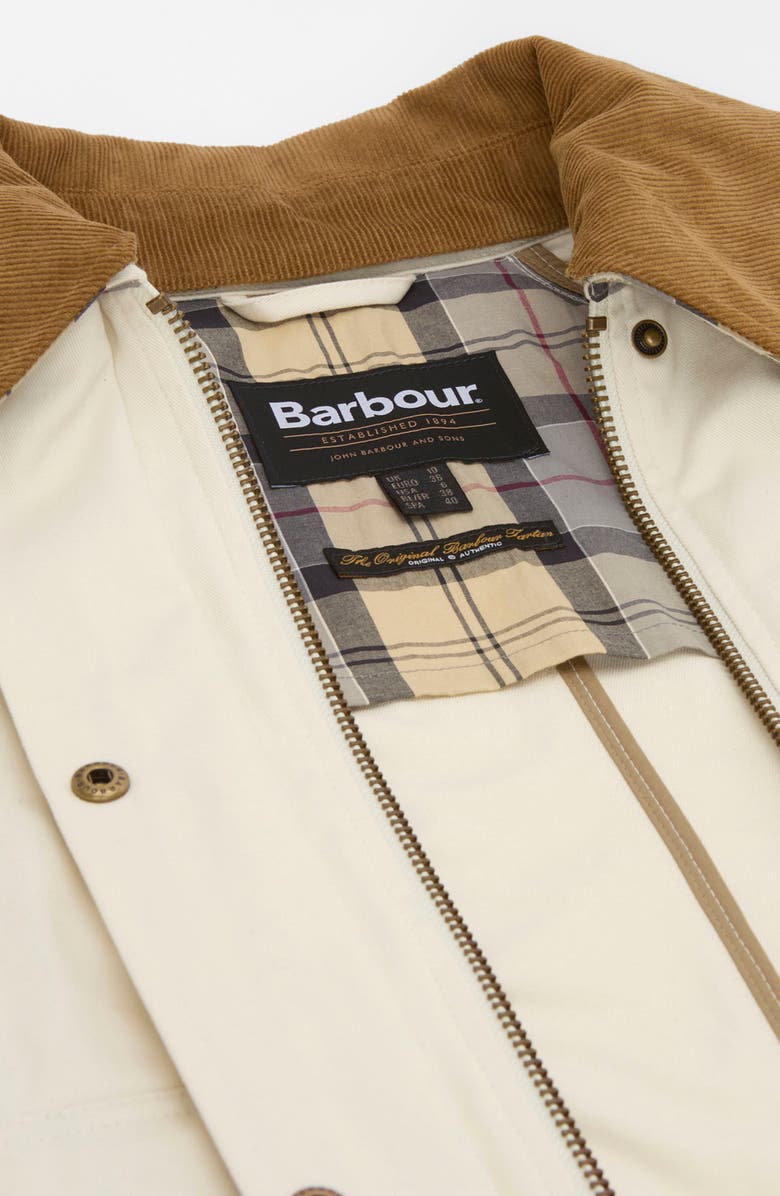 Barbour Beadnell Crop Cotton Jacket, Alternate, color, Light Pearl/ Dress