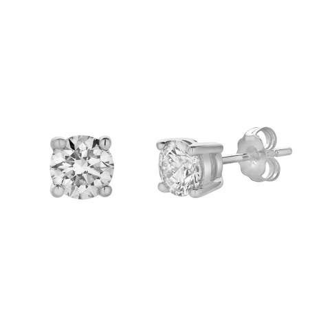 Silla 14K Gold Lab Grown Round Solitaire Diamond Earrings - 1 Cts