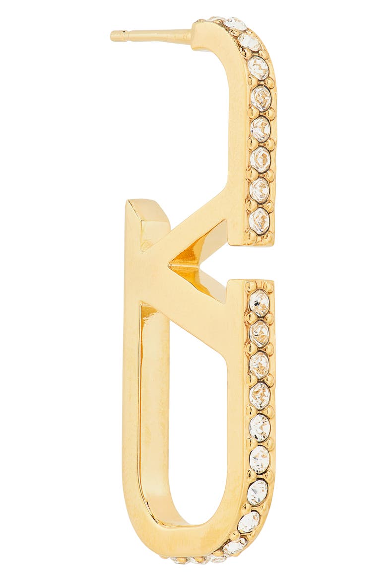 Vlogo Signature Swarovski Crystal Earrings, Alternate, color, GOLD