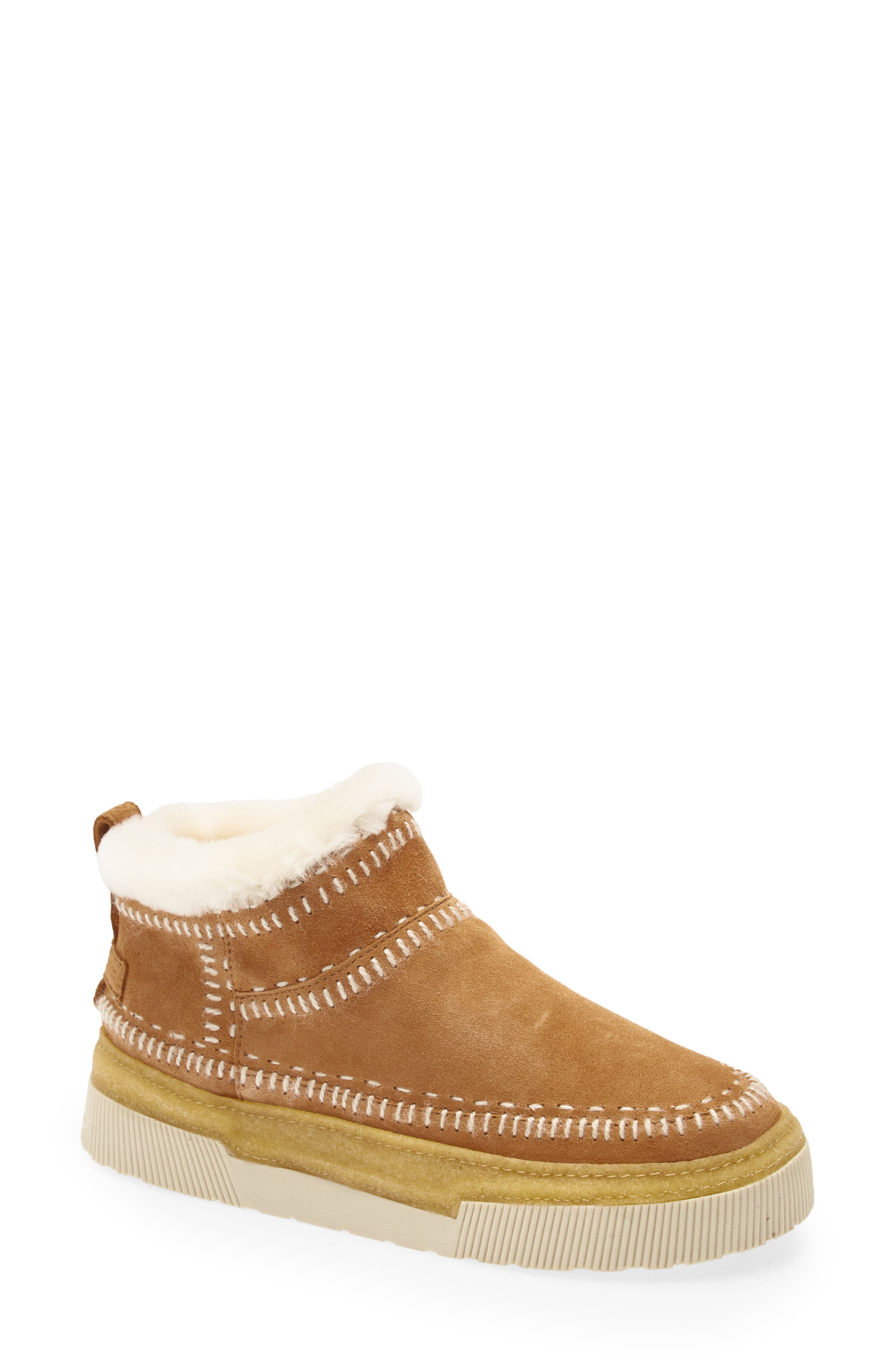 Laidback London Ronan 6.0 Genuine Shearling Lined Ankle Boot, Main, color, Chestnut Suede / Natural