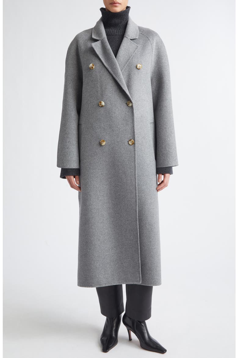 Irvin Double Breasted Wool & Cashmere Coat, Main, color, GREY MELANGE