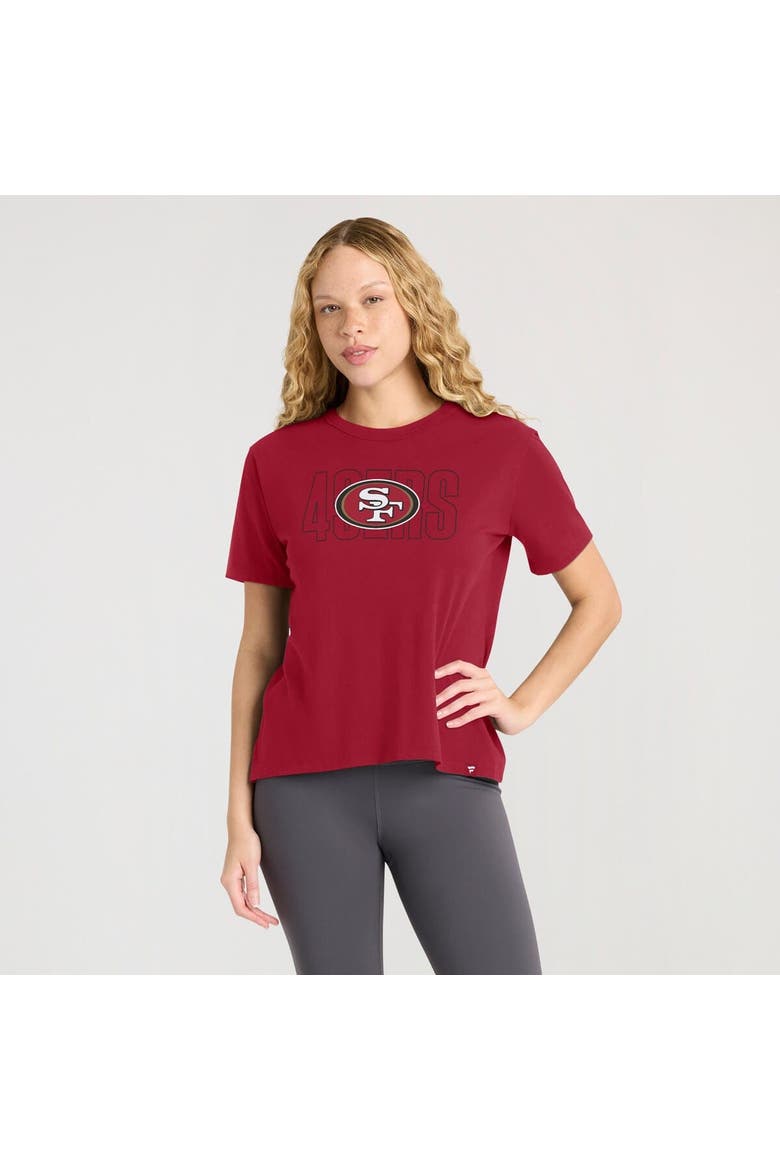 Women's Fanatics Scarlet San Francisco 49ers Line Em Up T-Shirt, Alternate, color, Scarlet