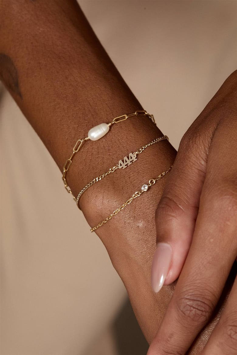 Angel Numbers Bracelet, Alternate, color, Gold / 222