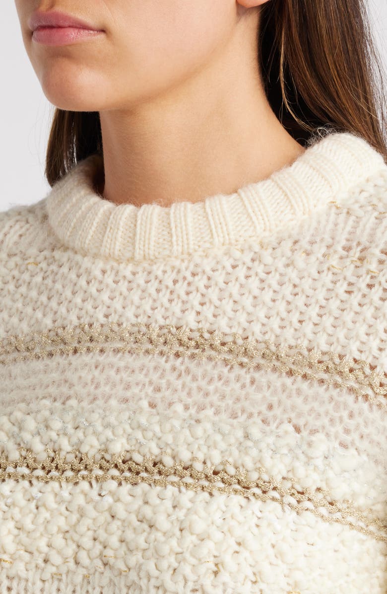 FRAME Texture Stripe Sweater, Alternate, color, Cream Multi