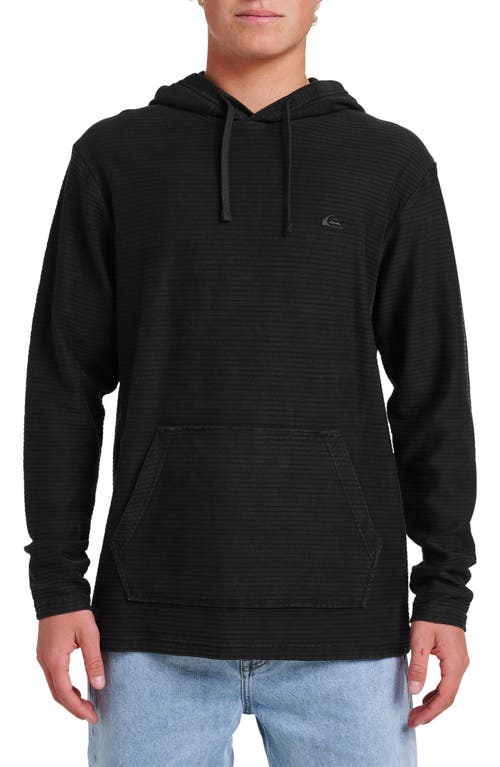Quiksilver Alamitos Stripe Long Sleeve Hooded Top In Black