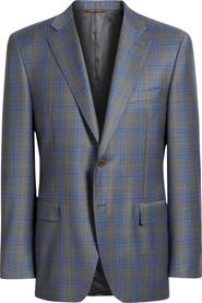 Canali Siena Regular Fit Grey Shadow Check Wool Sport Coat