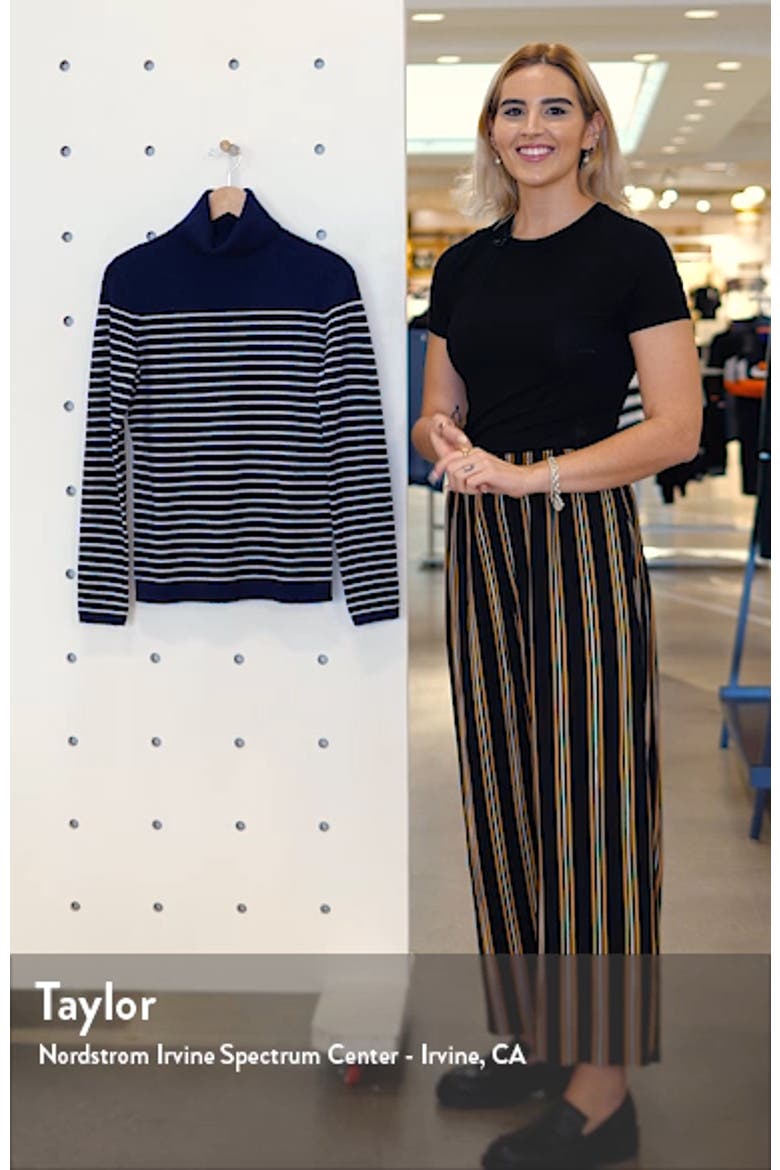 Stripe Wool & Cashmere Turtleneck Sweater video
