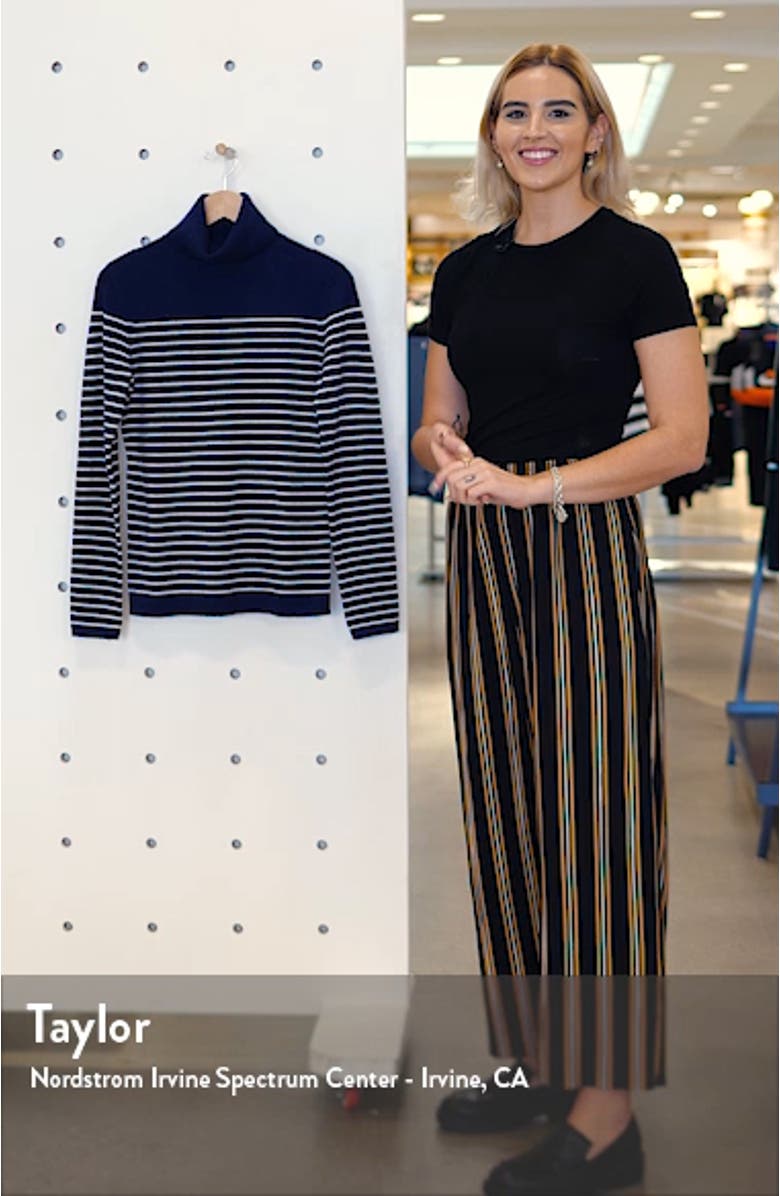 Stripe Wool & Cashmere Turtleneck Sweater, sales video thumbnail