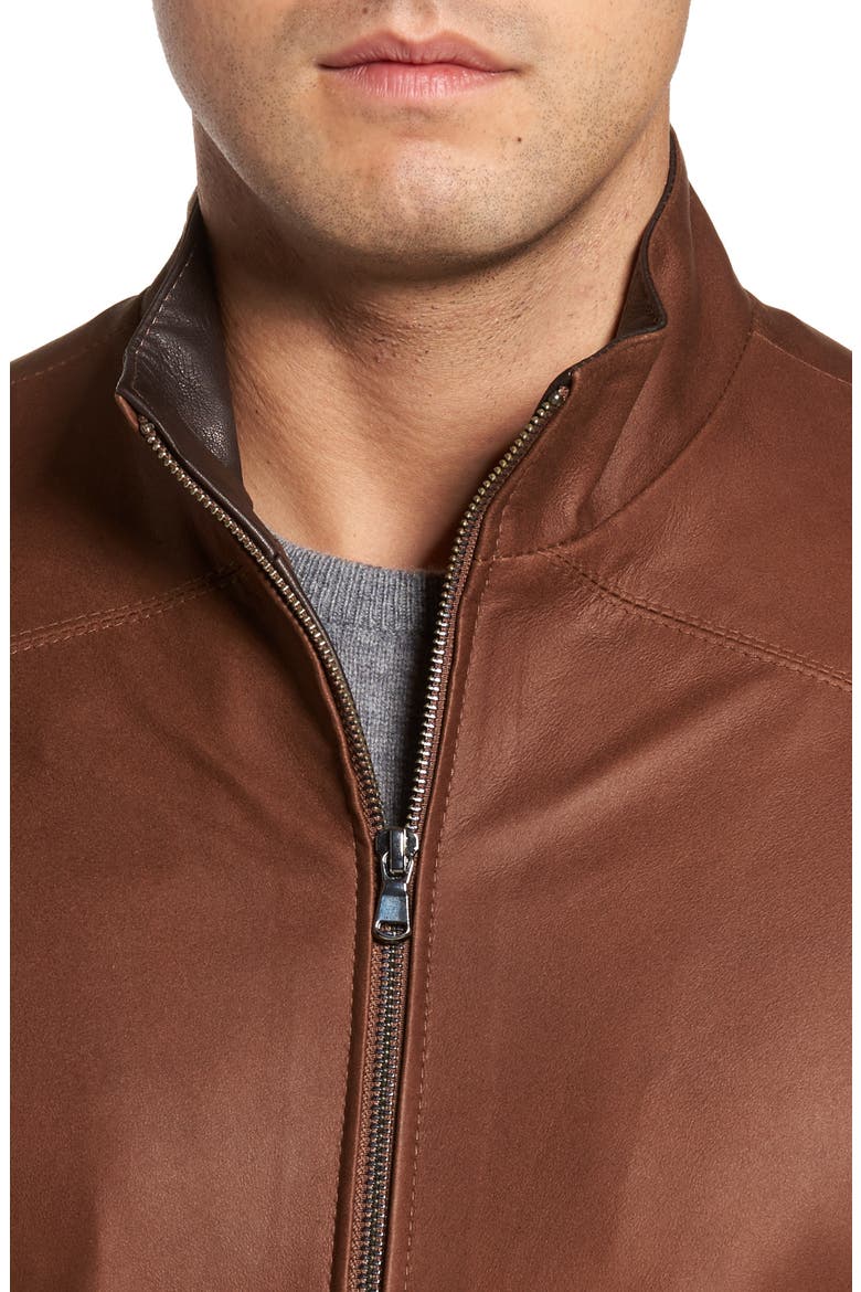 Leather Jacket, Alternate, color, DAKOTA/ COCOA