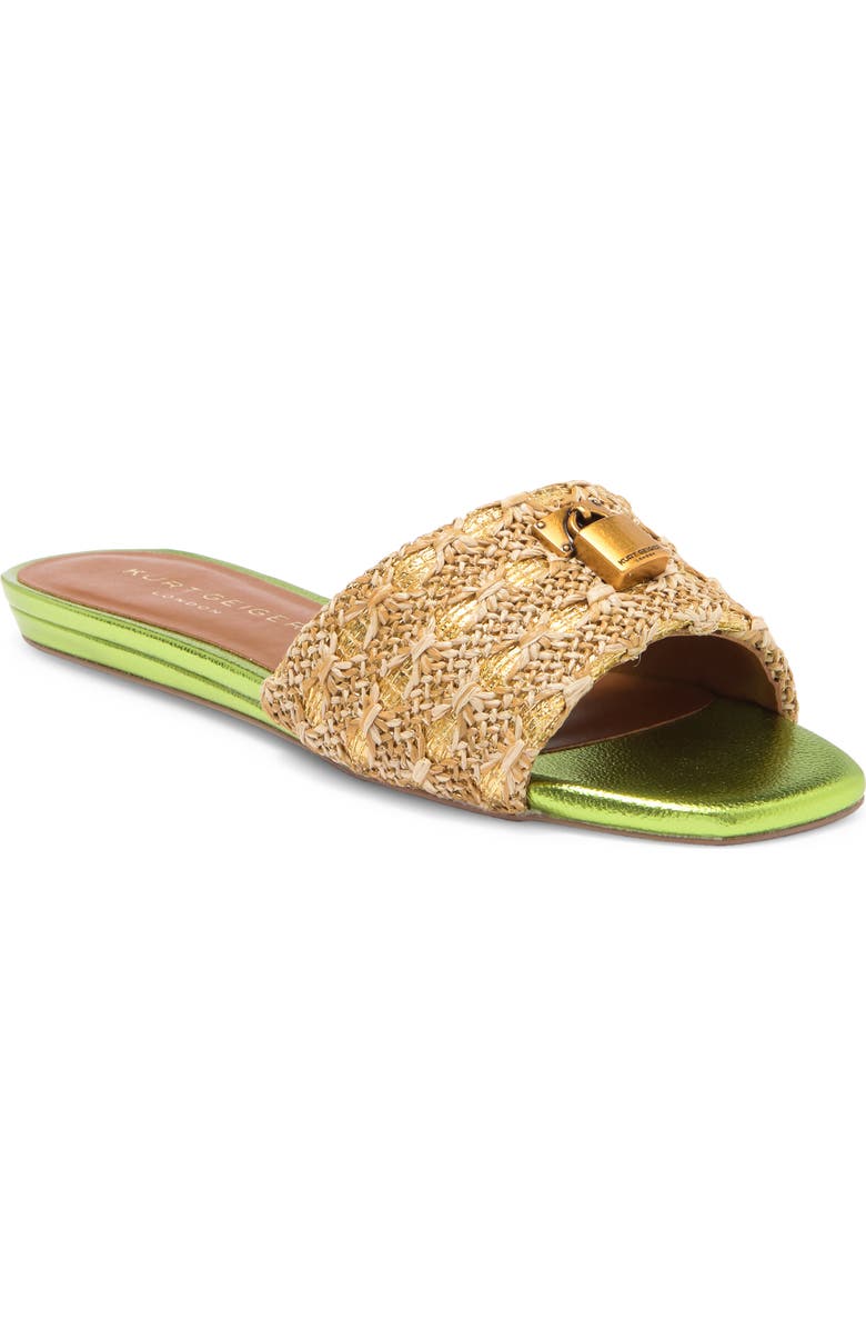 Kurt Geiger London Brixton Lock Slide Sandal, Main, color, Open Green