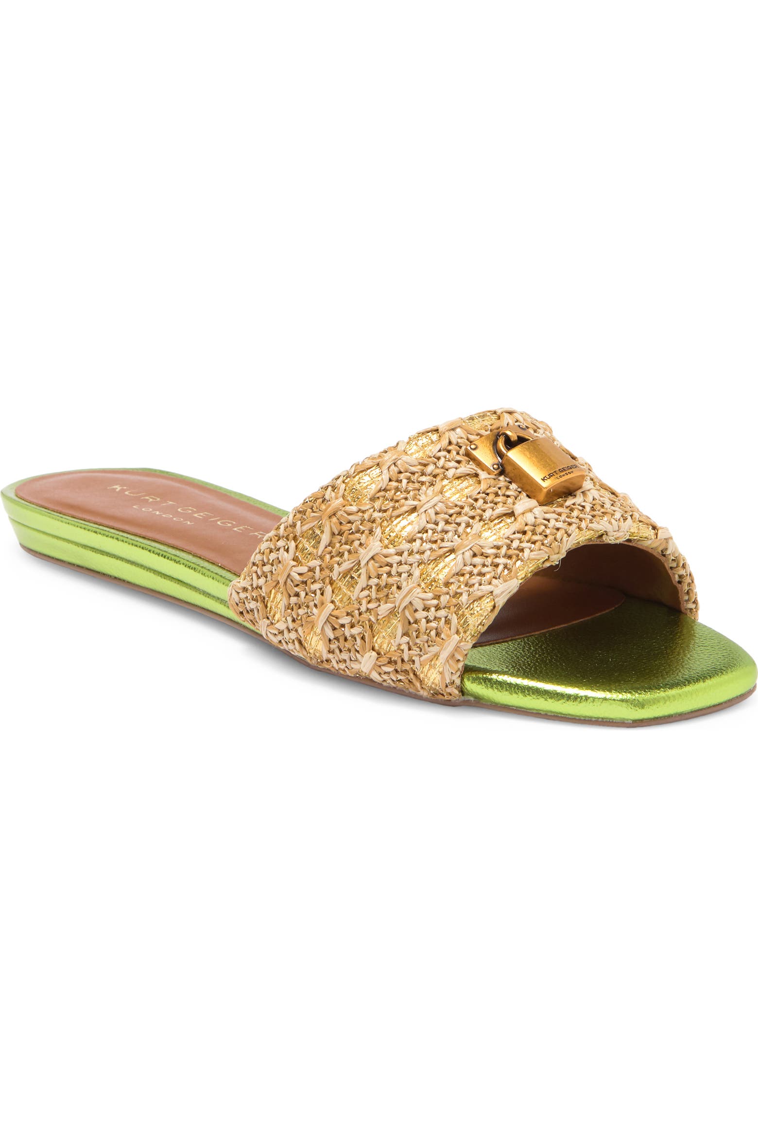 Sliding Rack Lock Kurt Geiger London Brixton Lock Slide Sandal (Women) | Nordstromrack