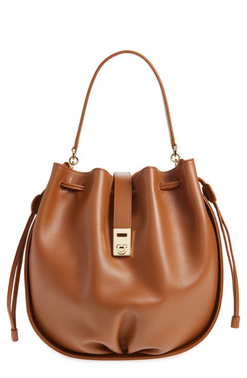Hug Leather Bucket Bag