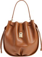 FERRAGAMO Hug Leather Bucket Bag