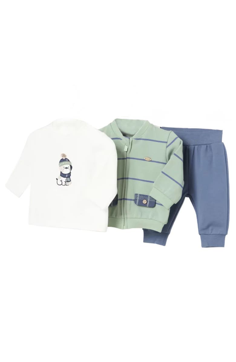 Mayoral 3 Piece Striped Set, Main, color, Green