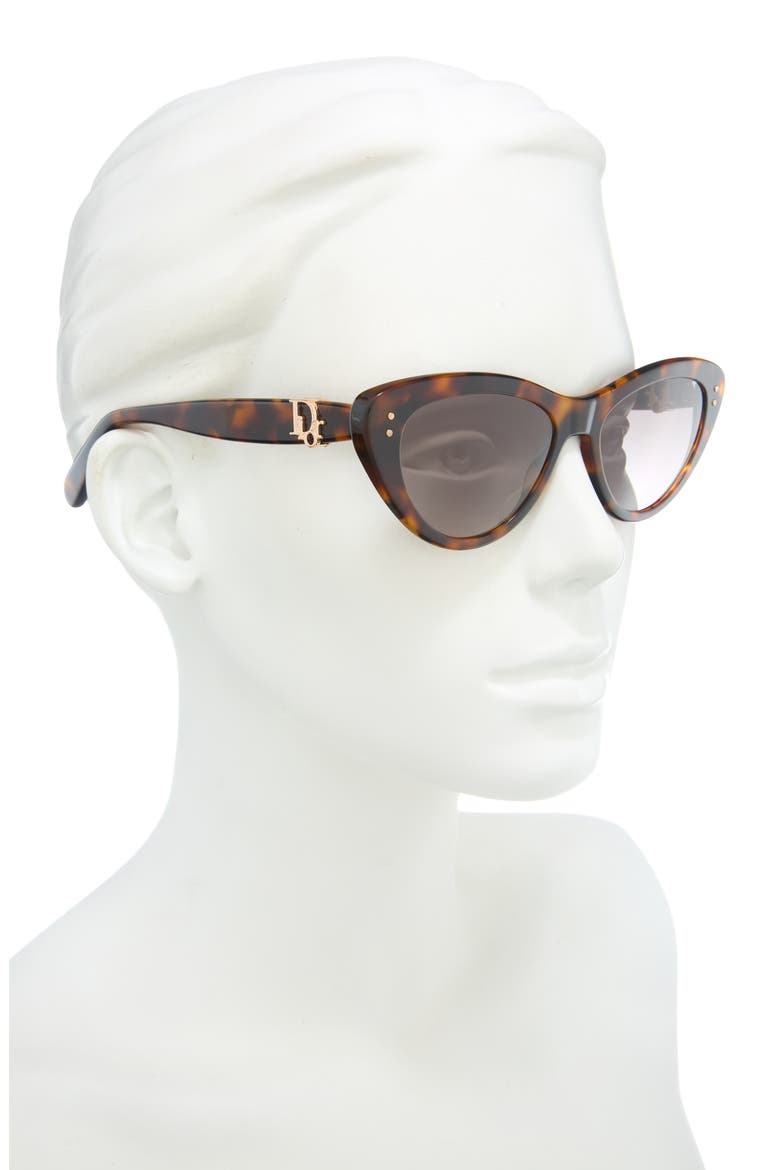 'Dior Oblique B2I Cat Eye Sunglasses, Alternate, color, HAVANA/ GRADIENT BROWN