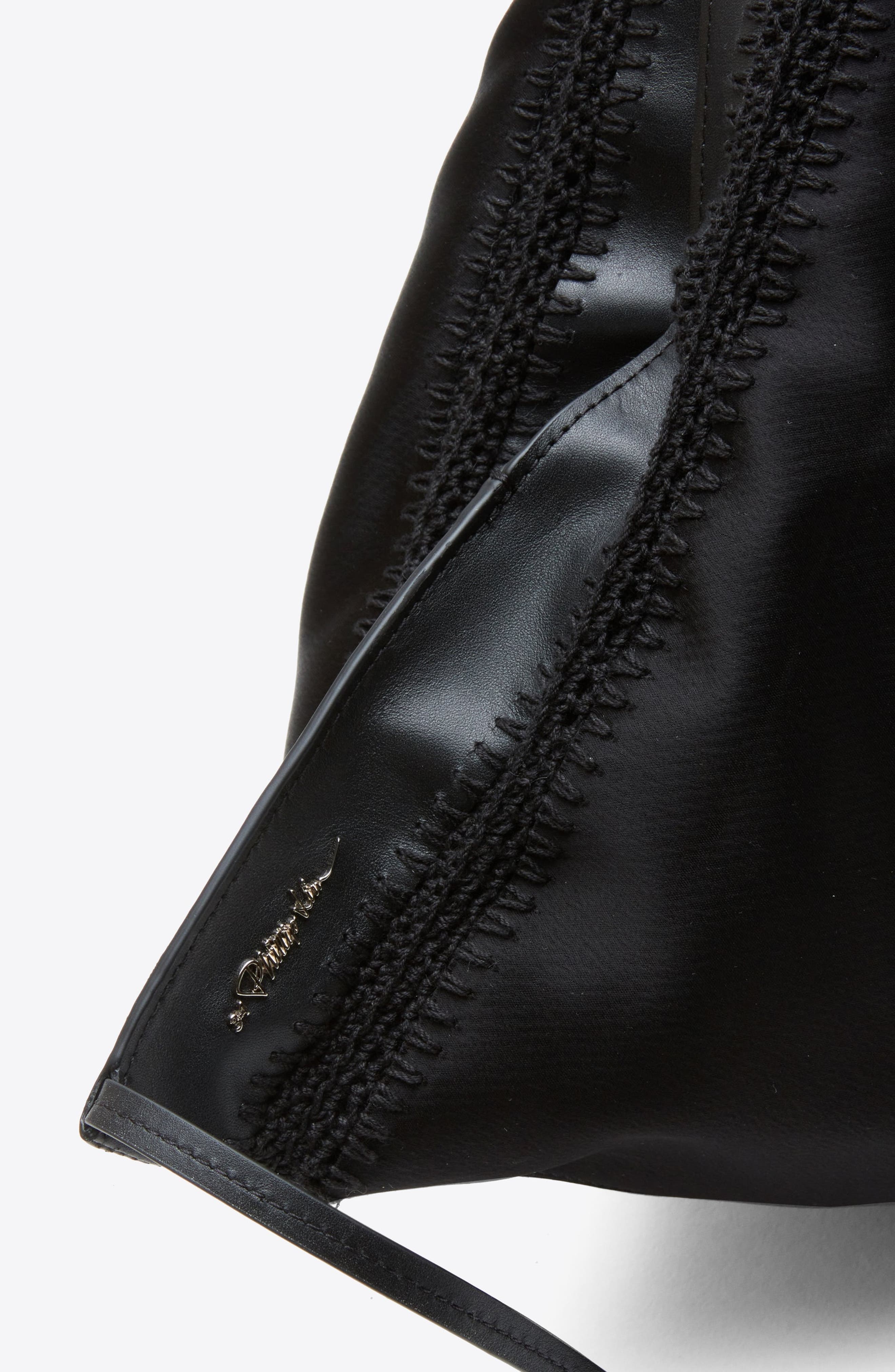 3.1 Phillip Lim Luna Structured Satin Medium Bag, Alternate, color, Black