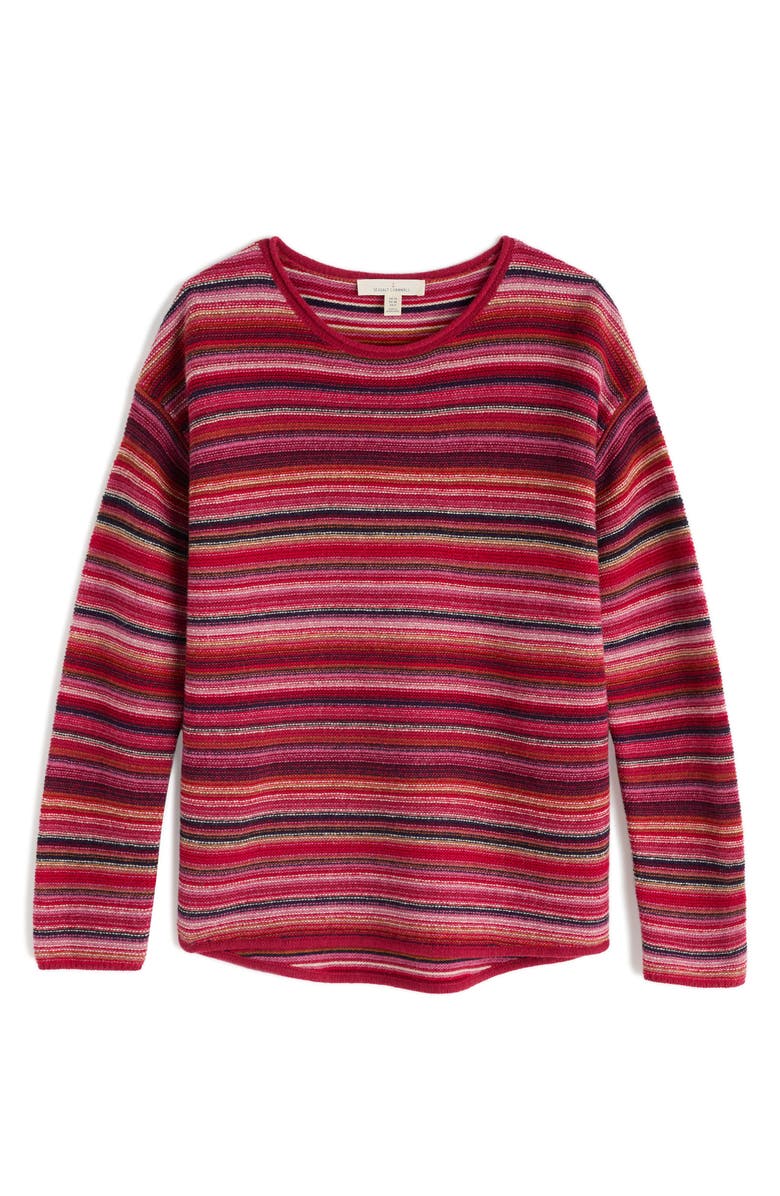 Seasalt Cornwall Fruity II Stripe Merino Wool Blend Sweater, Alternate, color, Knit Ripple Marks Clove Multi