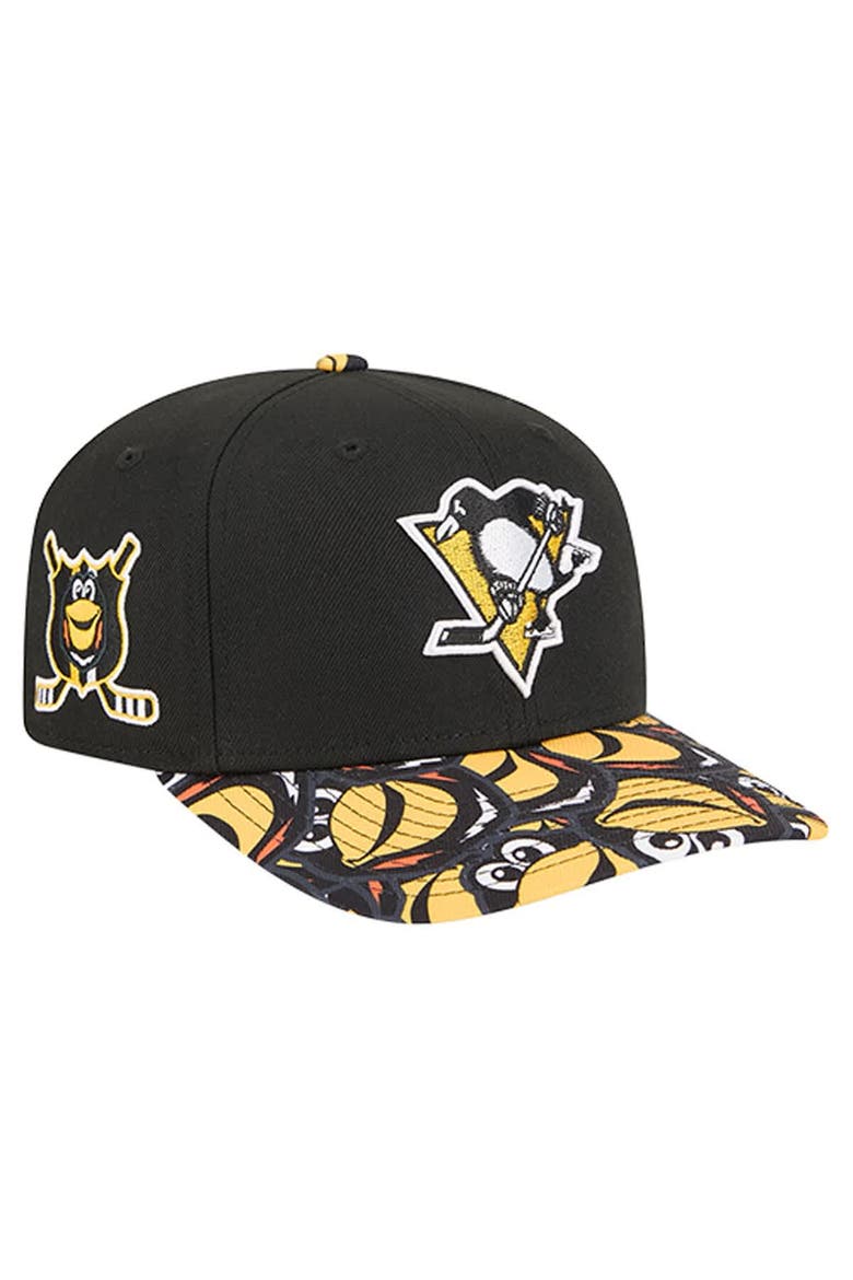 Men's New Era Black Pittsburgh Penguins Mascot Visor 9SEVENTY Adjustable Hat, Main, color, Black