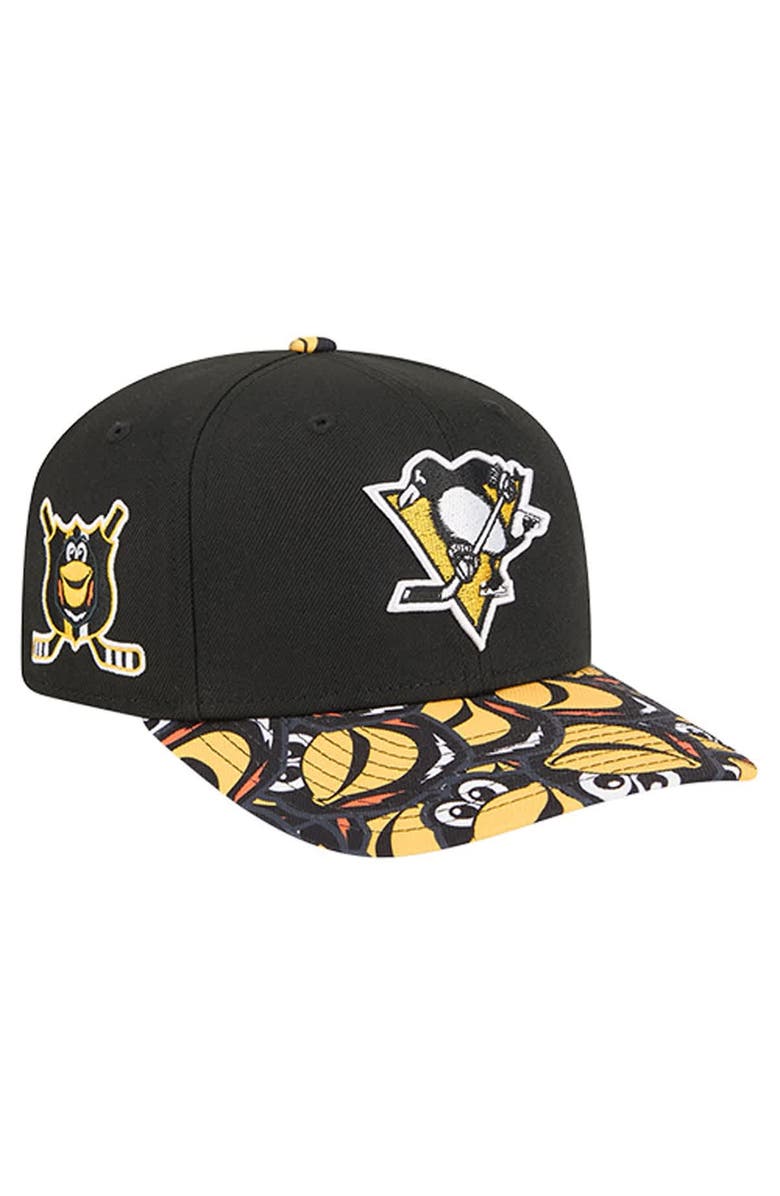 New Era Men's New Era Black Pittsburgh Penguins Mascot Visor 9SEVENTY Adjustable Hat, Main, color, Black