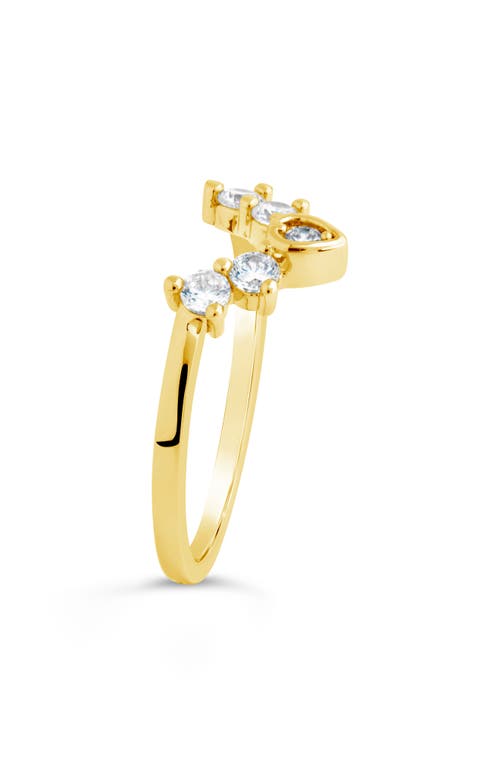 Sterling Forever Emeri Cubic Zirconia Arch Stacking Ring In Gold