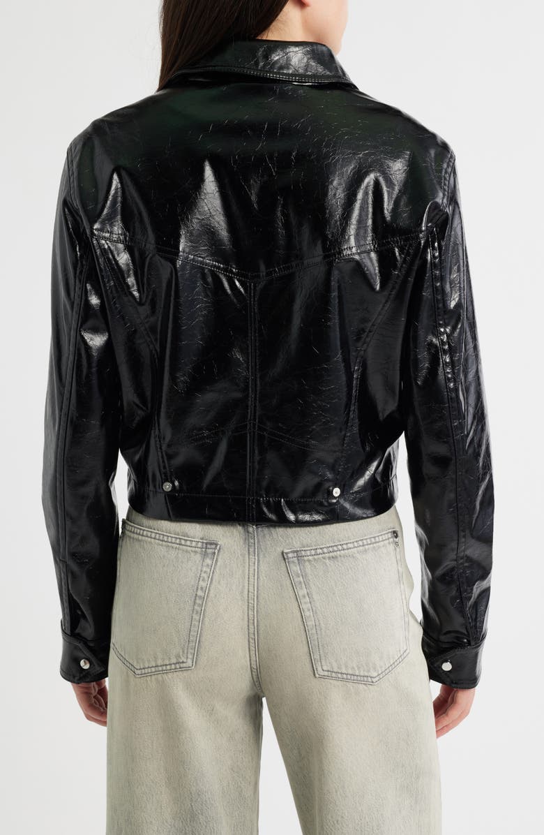 BOSS Orange Jasita Leather Jacket, Alternate, color, Blk