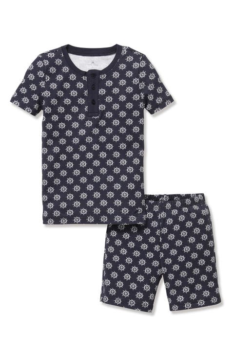 Kids' Captain's Compass Fitted Two-Piece Pima Cotton Short Pajamas (Baby & Toddler)