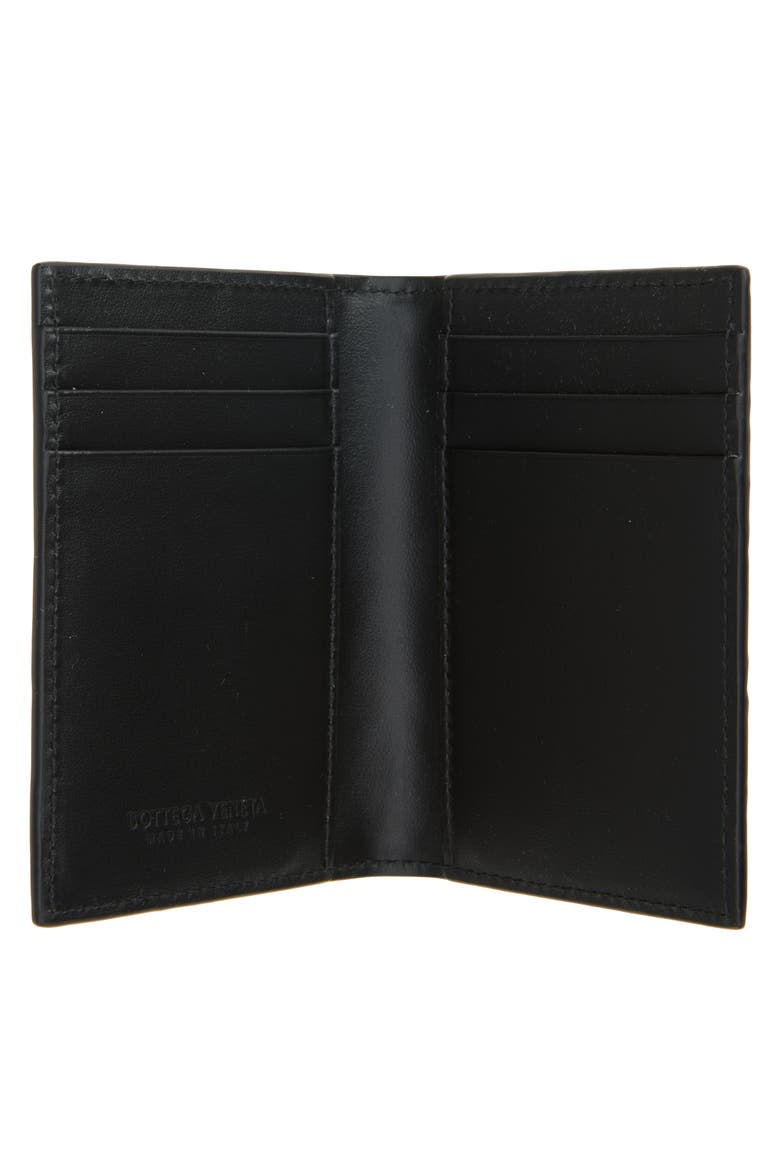 Intrecciato Flap Card Case, Alternate, color, 1278 BLACK/ SHAMROCK