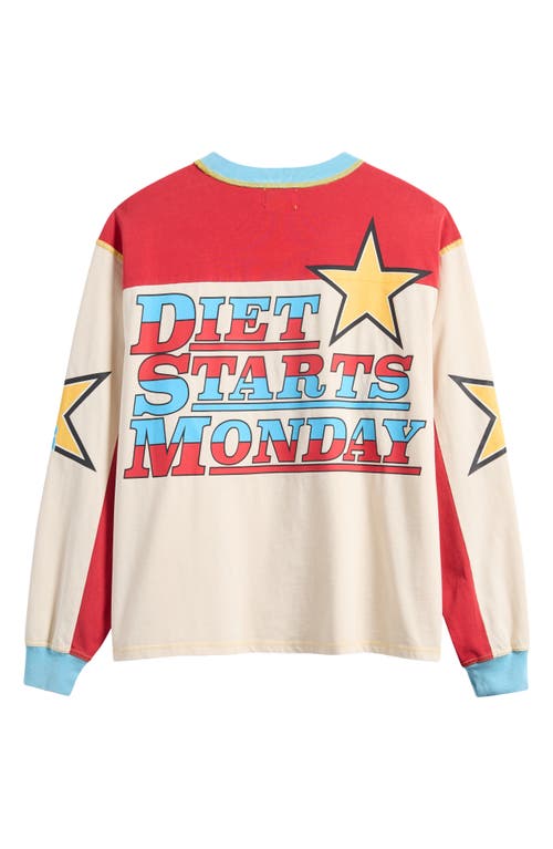 Diet Starts Monday Supercross Long Sleeve Cotton Graphic T-shirt In Multi