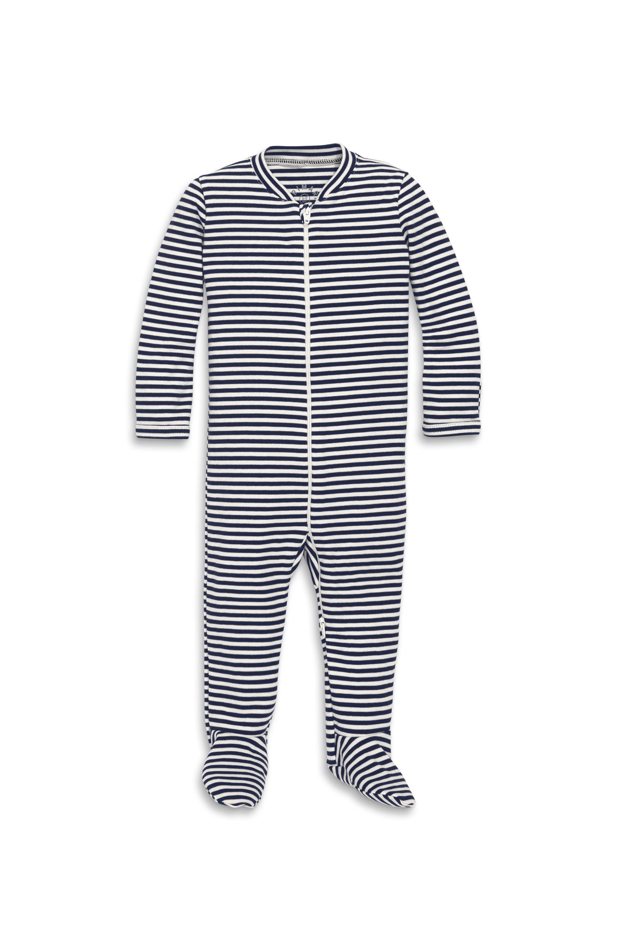 Navy Ivory Mini Stripe