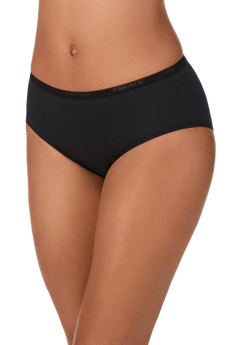 Cotton Blend Briefs, Main, color, BLACK