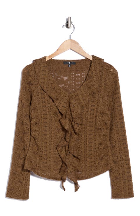 Ruffle V-Neck Sweater