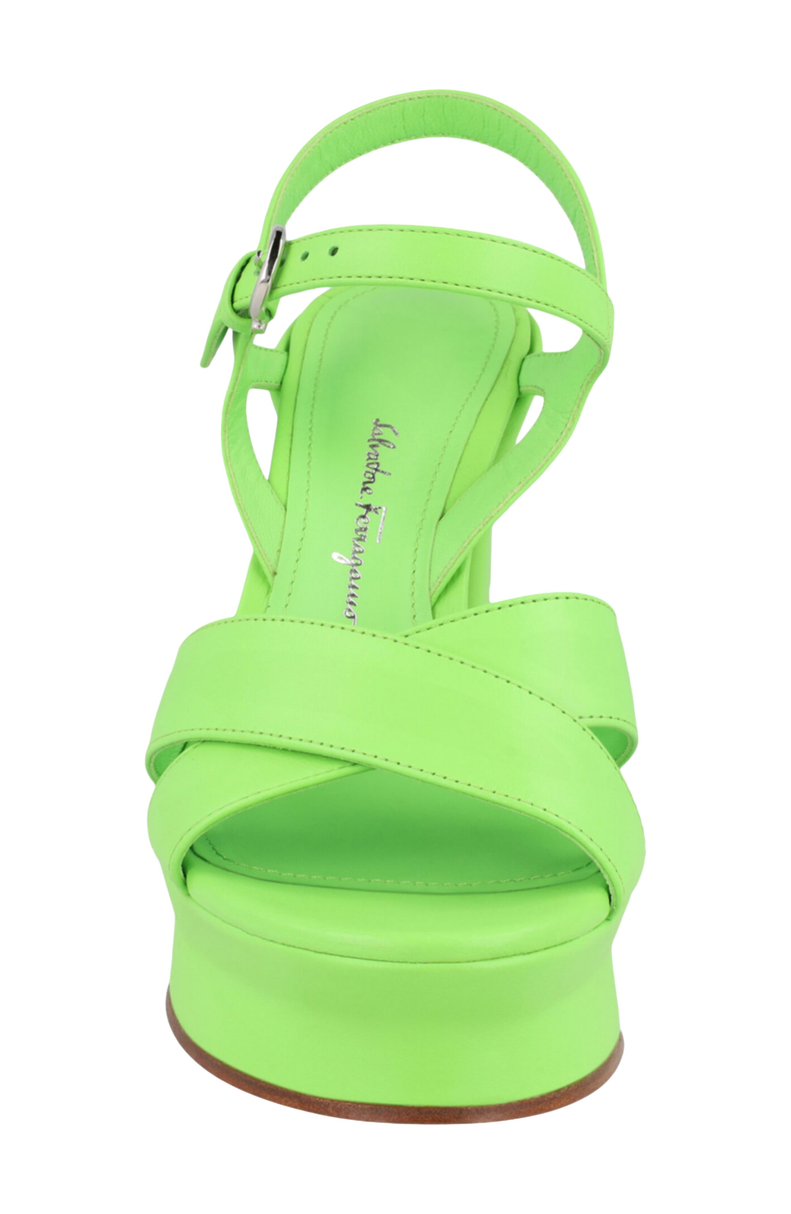 Sonya Leather Platform Sandal, Alternate, color, LIGHT GREEN