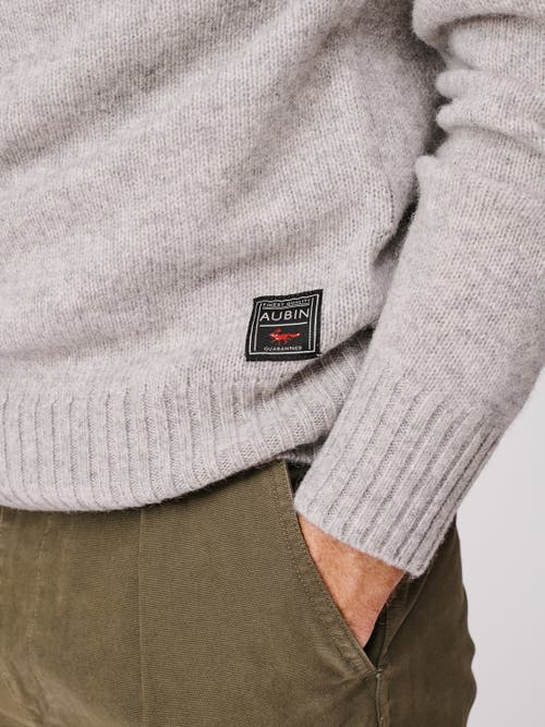 Aubin Prestwick Shetland Crew Neck Sweater In Silver